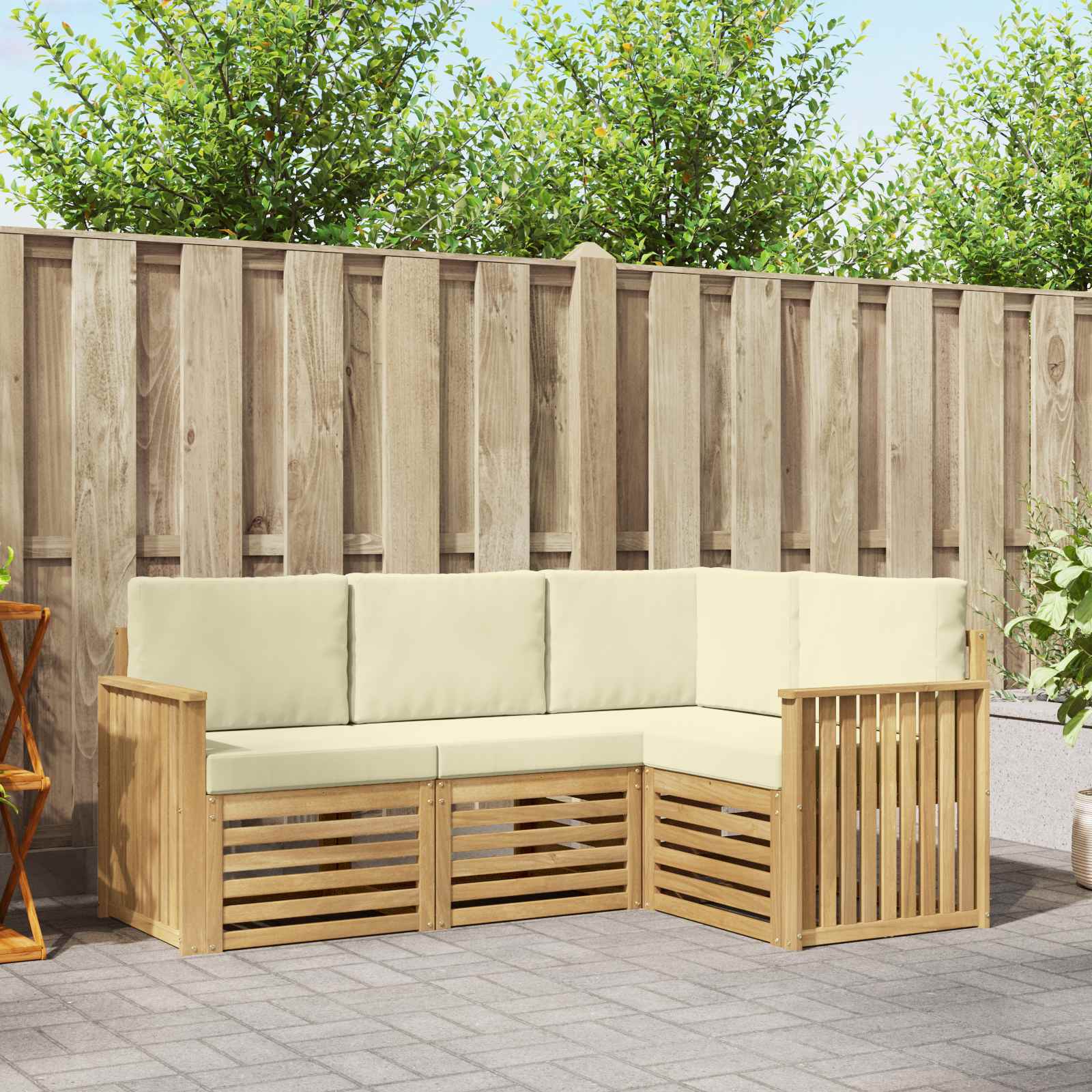 Setovi sofa 4 pcs Bijela i krem 187,5 x 128,5 x 73 cm Poliester