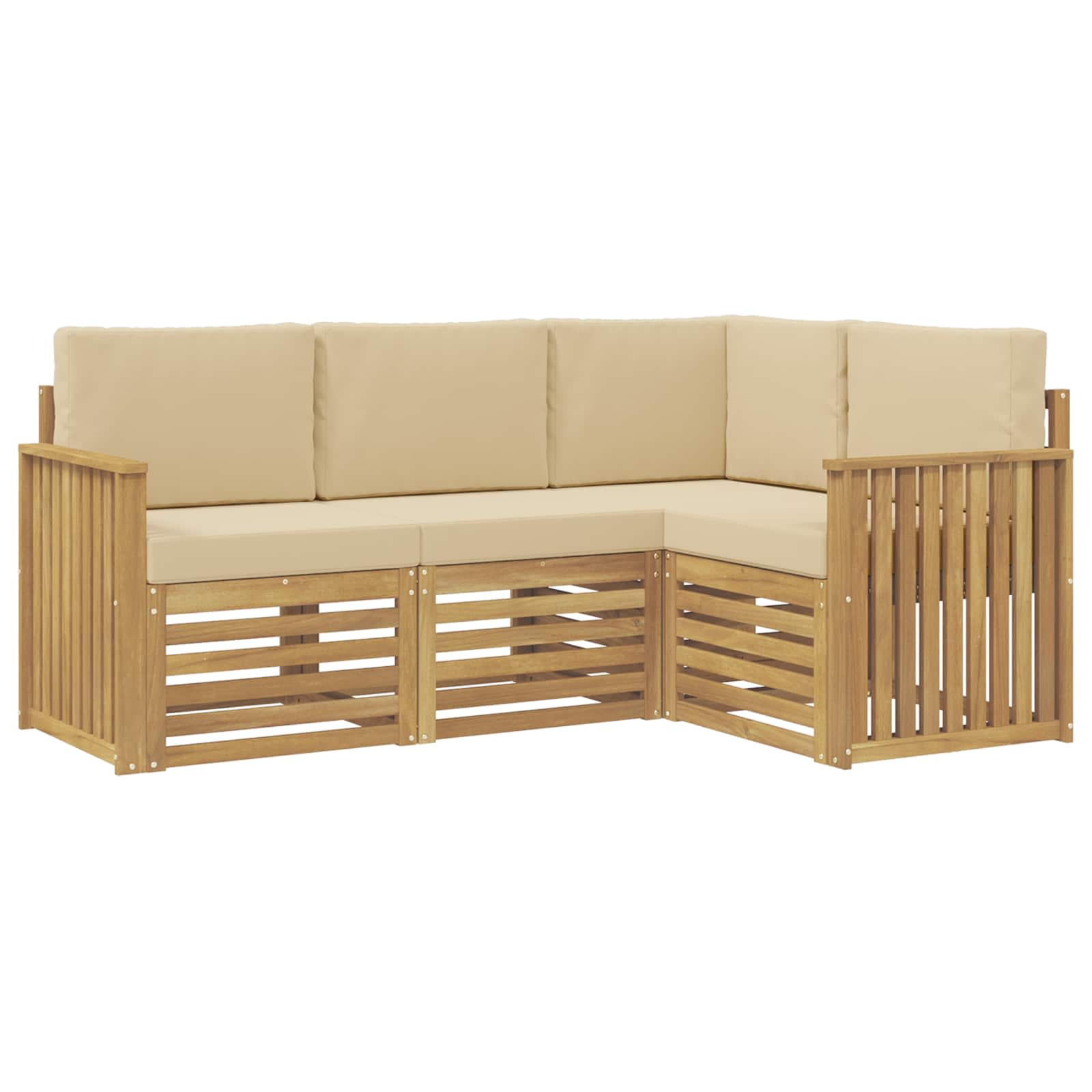 Setovi sofa 4 pcs Bijela i bež 187,5 x 128,5 x 73 cm Poliester
