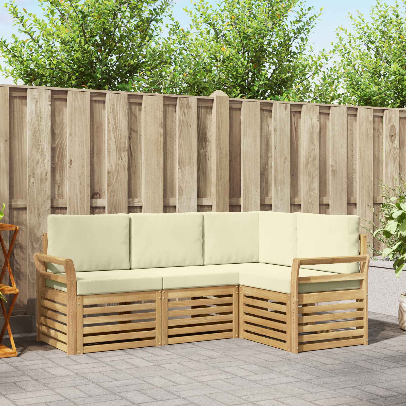 Setovi sofa 4 pcs Bijela i krem 190 x 130,5 x 73 cm Poliester