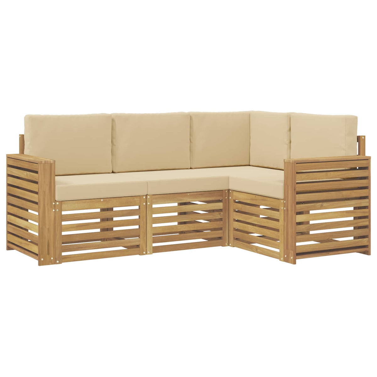 Setovi sofa 4 pcs Bijela i bež 191 x 132,5 x 73 cm Poliester