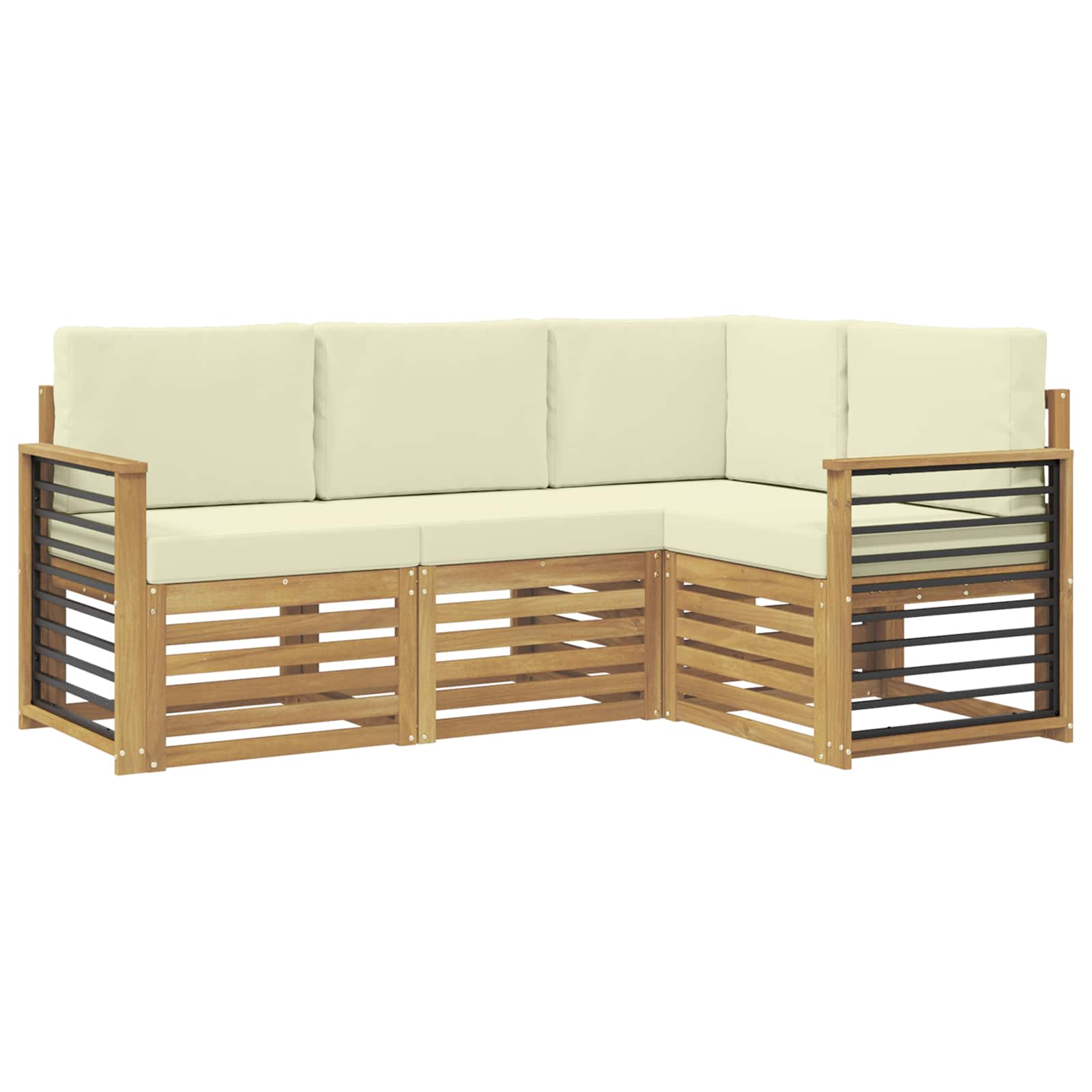 Setovi sofa s jastukom 4 pcs Bijela i krem Poliester