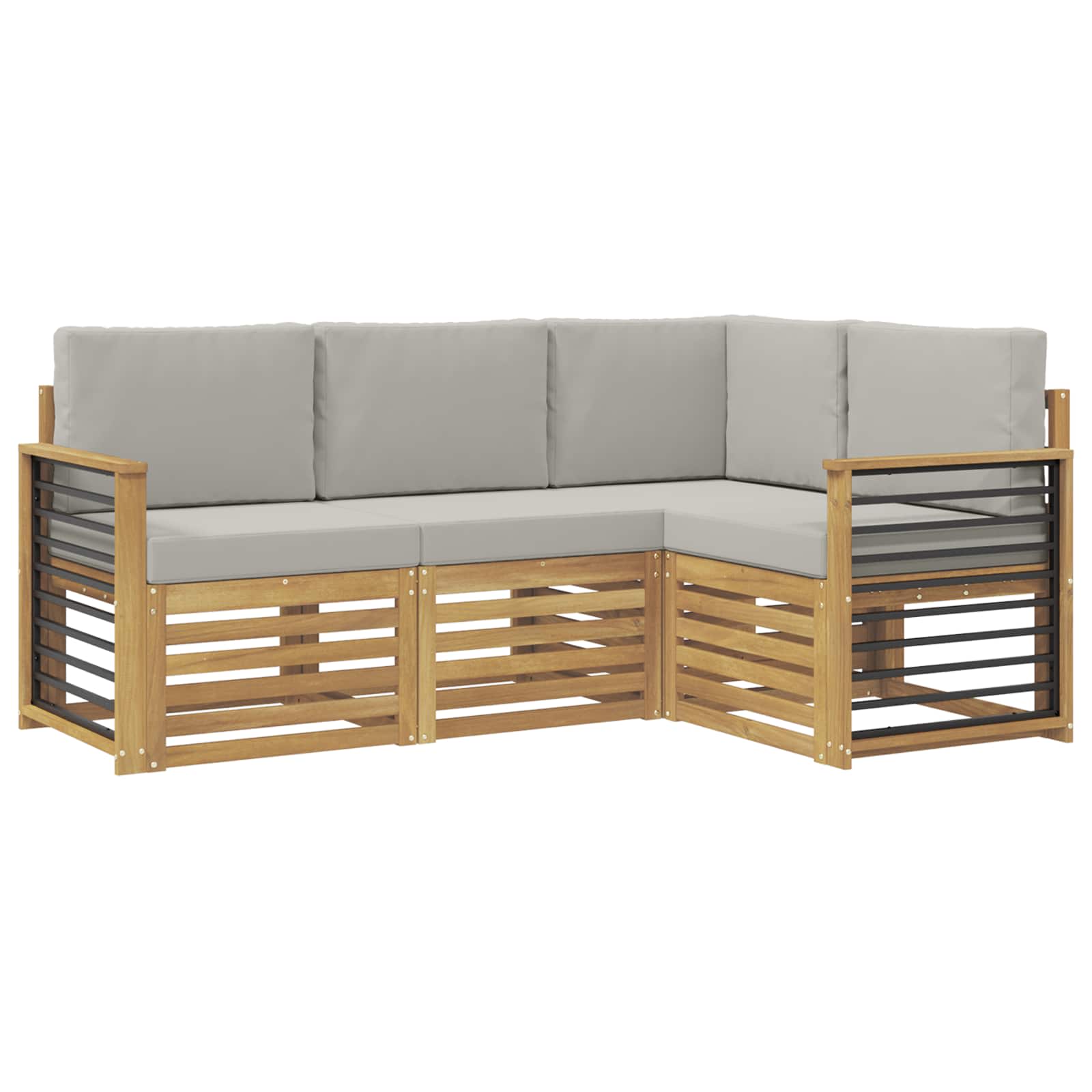 Setovi sofa 4 pcs Bijela i svjetlosiva 187,5 x 128,5 x 73 cm