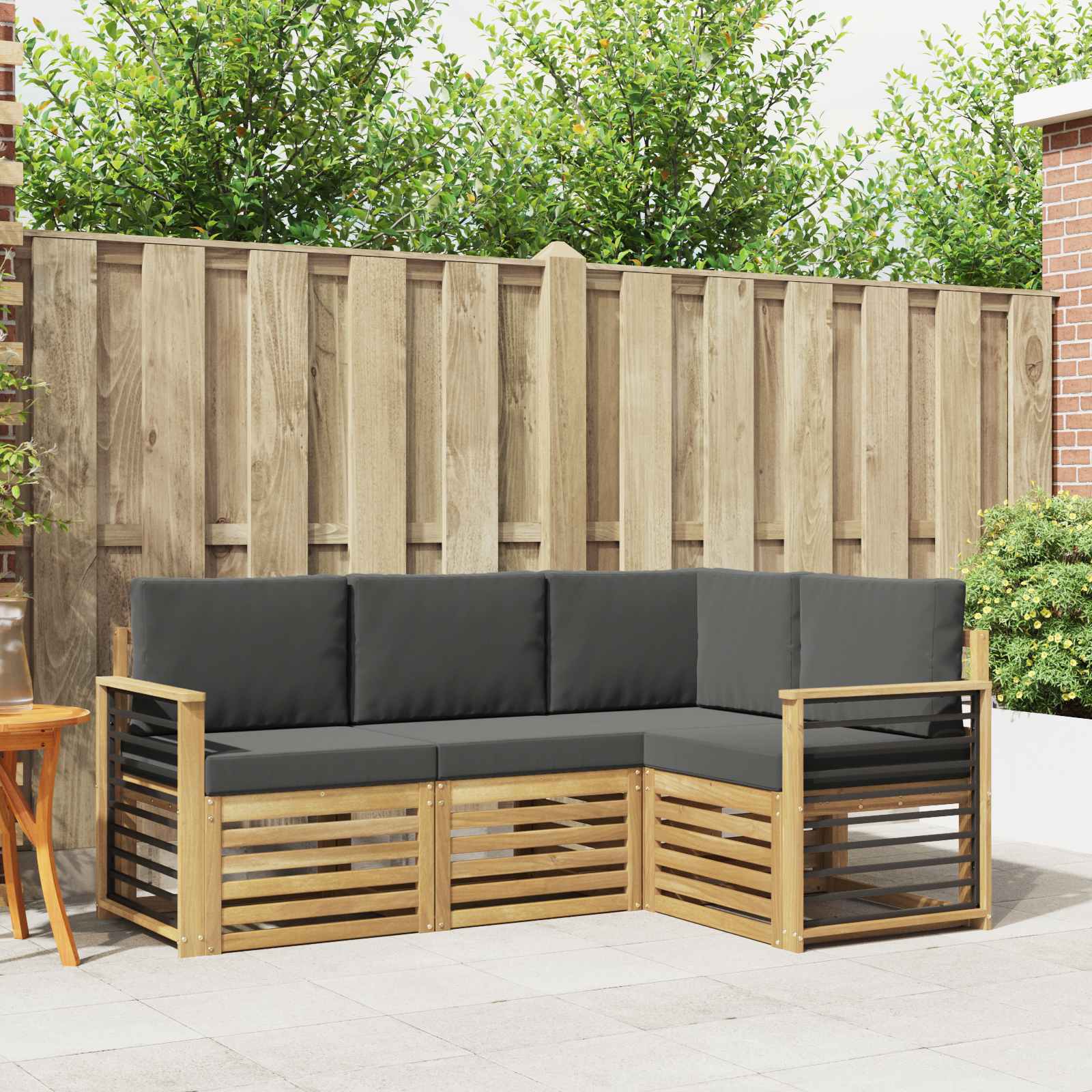 Setovi sofa 4 pcs Bijela i antracit 187,5 x 128,5 x 73 cm