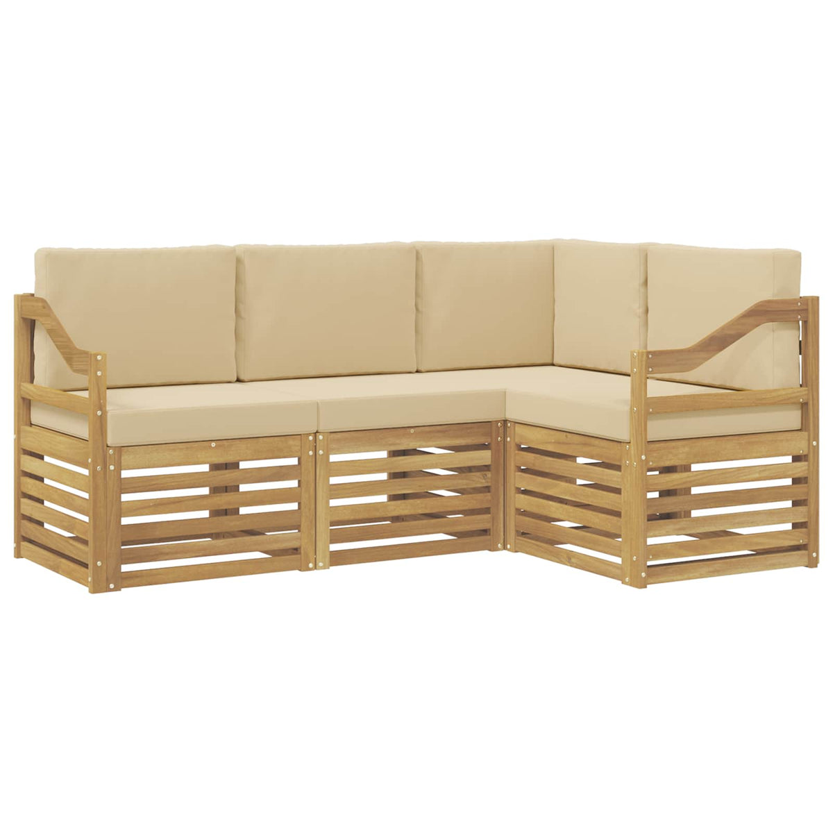Setovi sofa 4 pcs Bijela i bež 185,5 x 126,5 x 73 cm Poliester