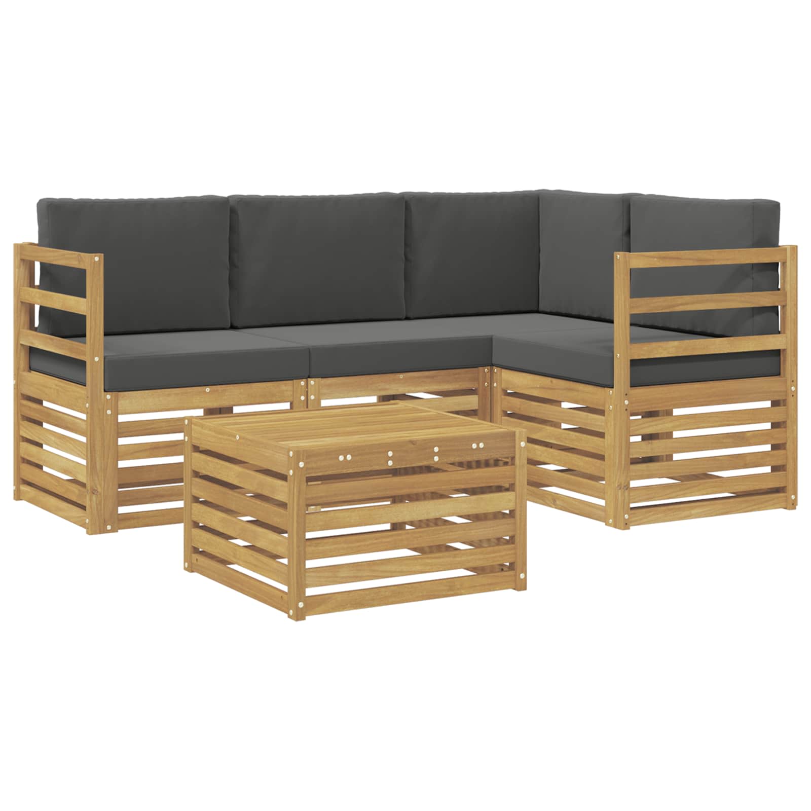 Set vanjskih sofa 5 pcs Bijela i antracit 59 x 59 x 37 cm