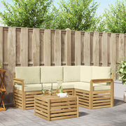Set vanjskih sofa 5 pcs Bijela i krem 59 x 59 x 37 cm Poliester