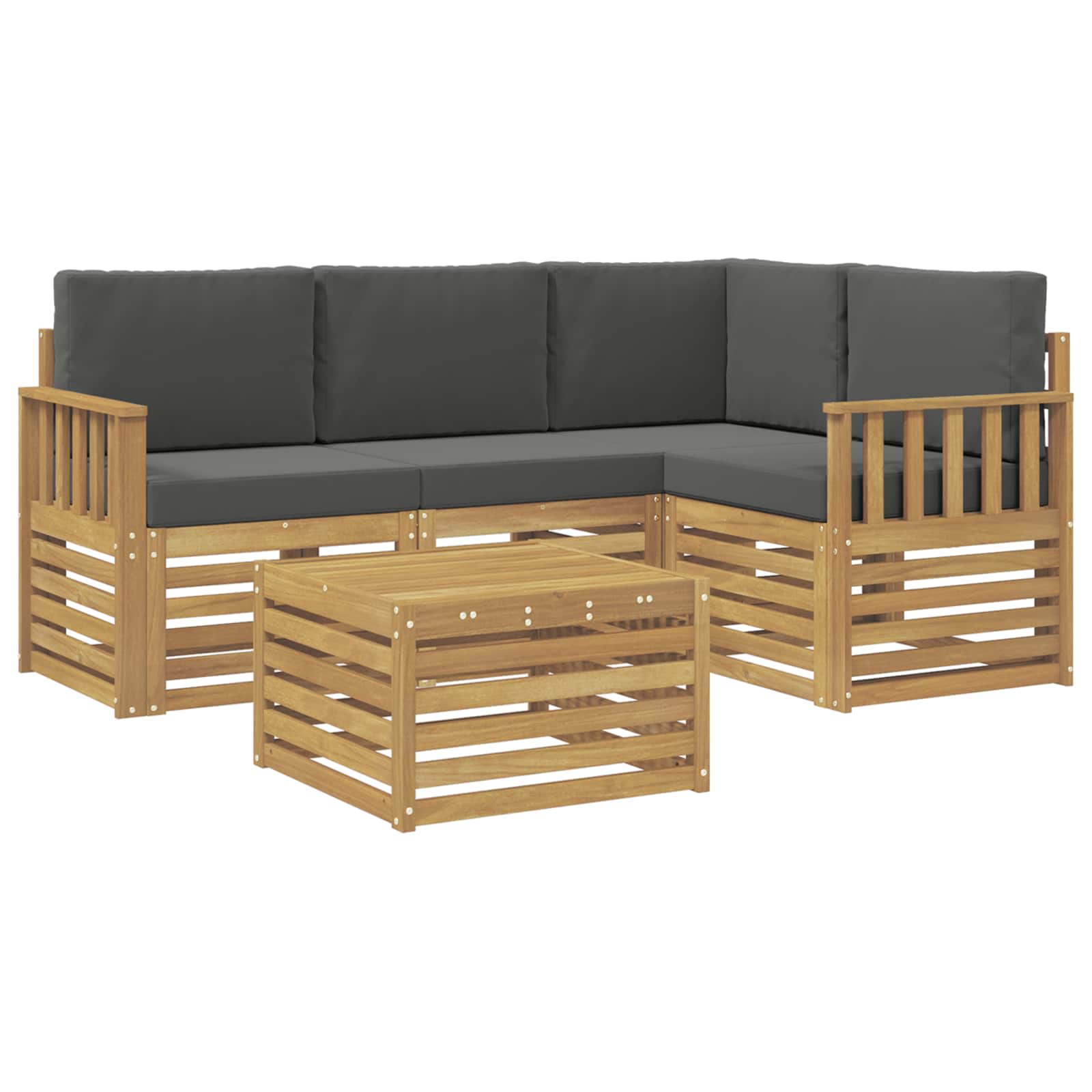 Set vanjskih sofa 5 pcs Bijela i antracit 59 x 59 x 37 cm