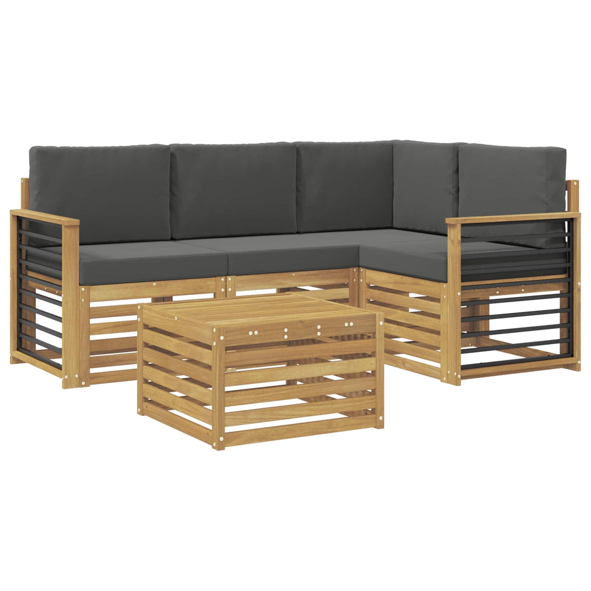 Set vanjskih sofa 5 pcs Bijela i antracit 59 x 59 x 37 cm
