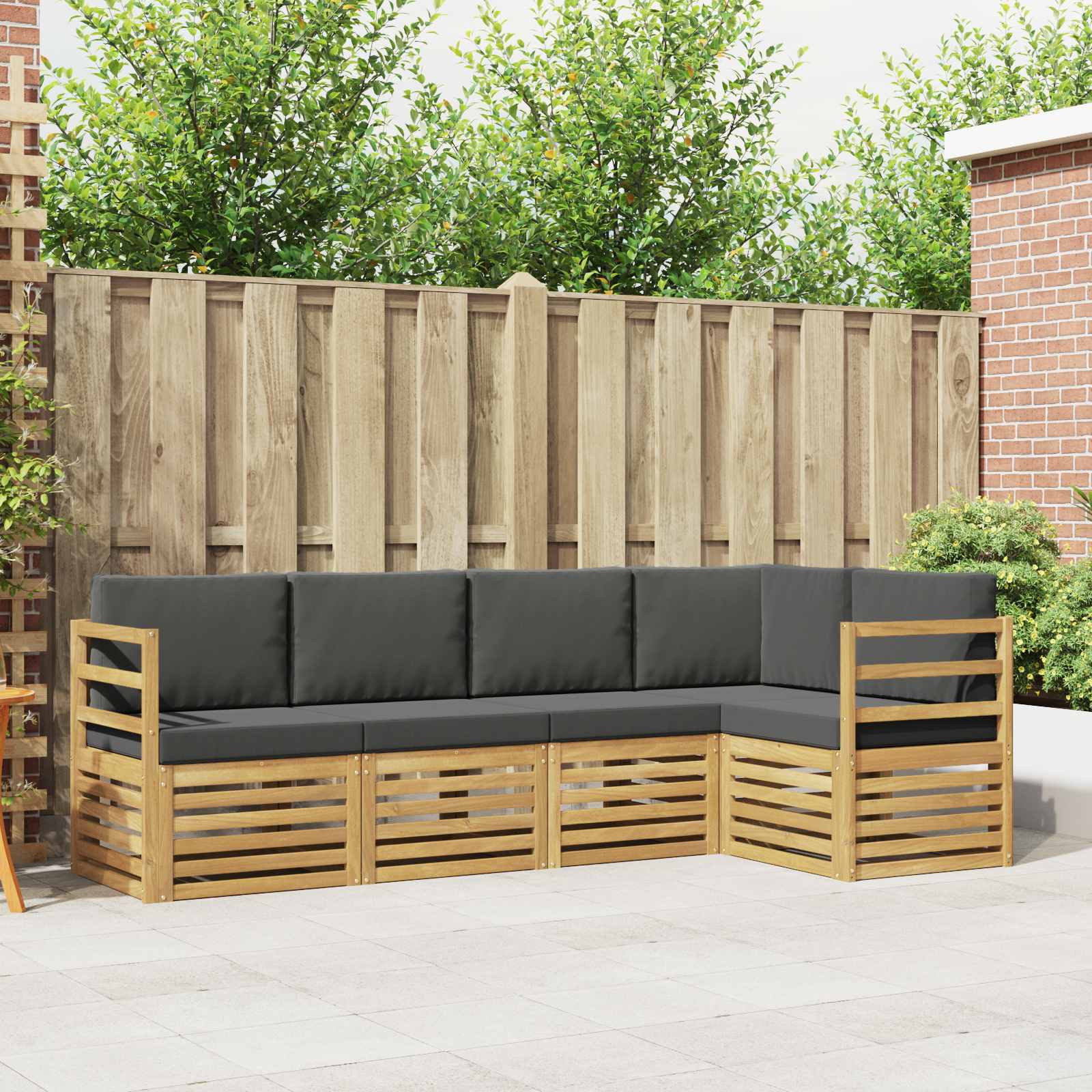 Set vanjskih sofa 5 pcs Bijela i antracit 245 x 126,5 x 73 cm