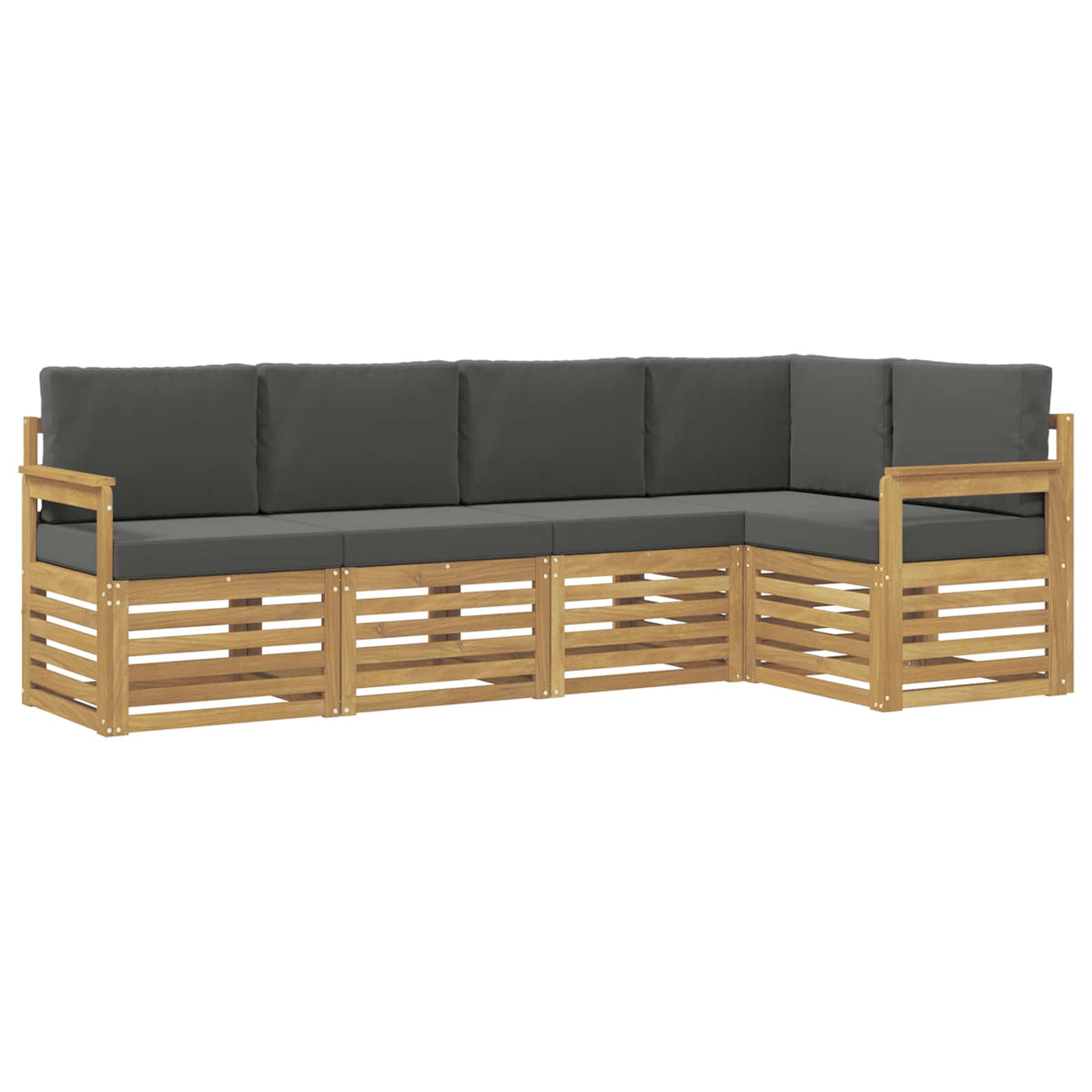 Set vanjskih sofa 5 pcs Bijela i antracit 247 x 128,5 x 73 cm
