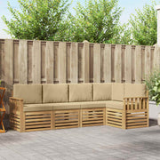 Set vanjskih sofa 5 pcs Bijela i bež 247 x 128,5 x 73 cm