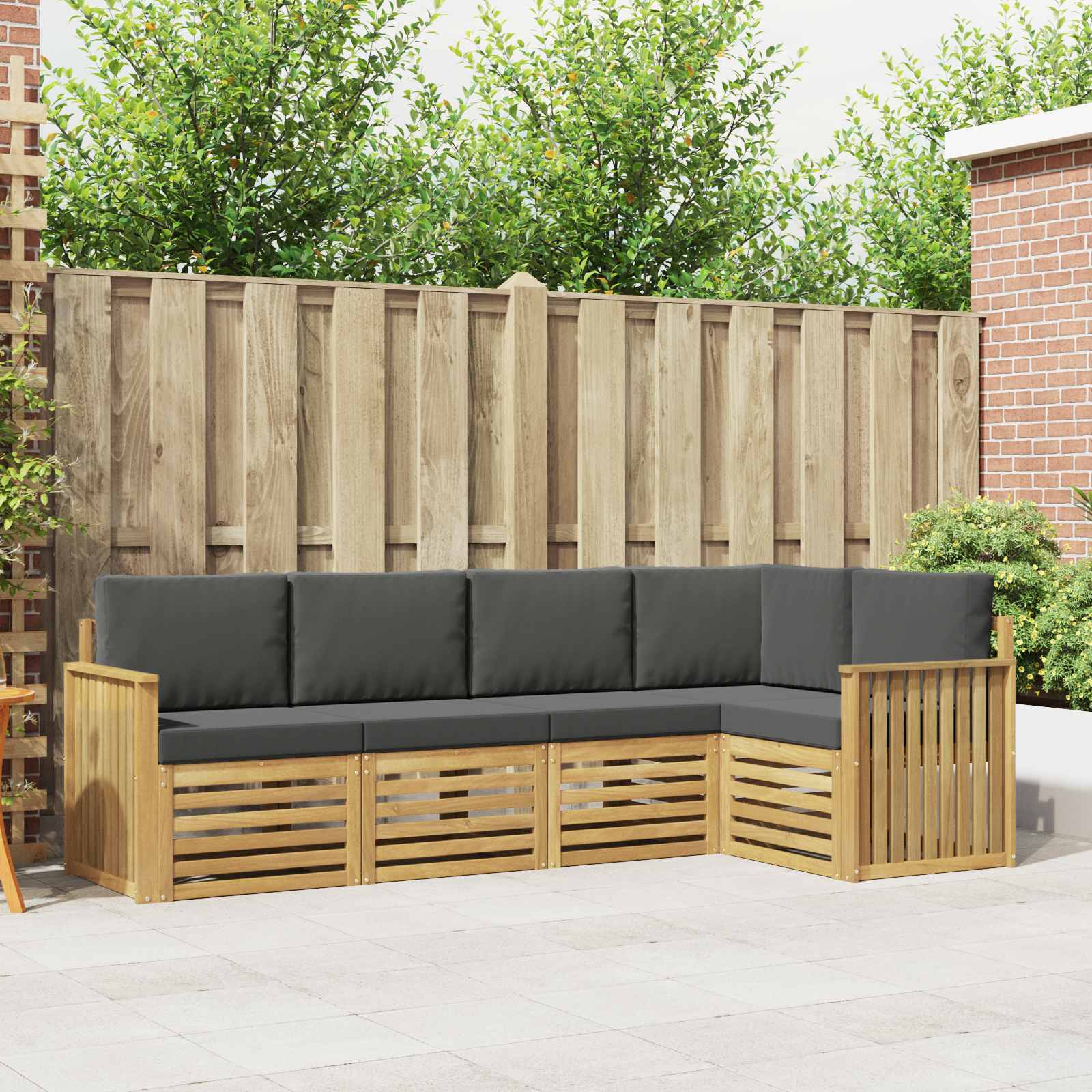 Set vanjskih sofa 5 pcs Bijela i antracit 247 x 128,5 x 73 cm