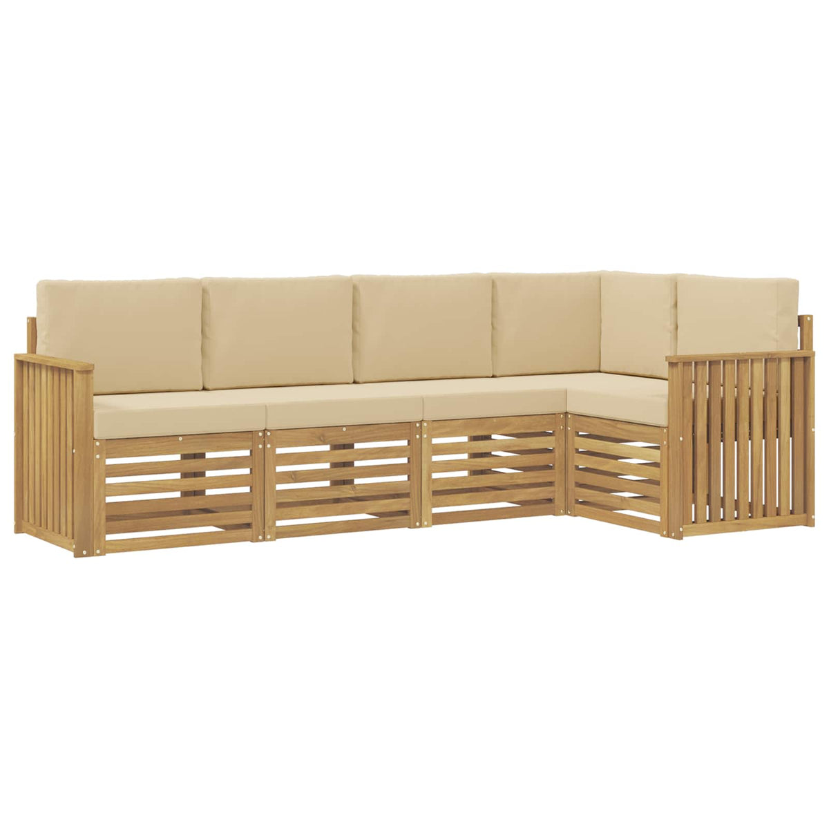 Set vanjskih sofa 5 pcs Bijela i bež 247 x 128,5 x 73 cm