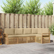 Set vanjskih sofa 5 pcs Bijela i bež 249 x 130,5 x 73 cm