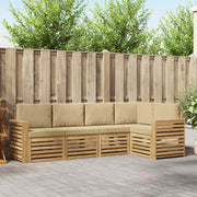 Set vanjskih sofa 5 pcs Bijela i bež 251 x 132,5 x 73 cm