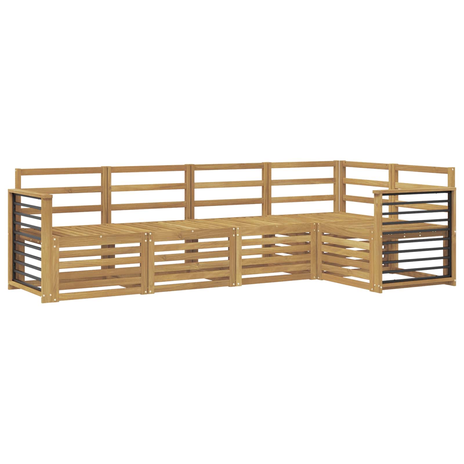 Set vanjskih sofa 5 pcs Bijela 247 x 128,5 x 73 cm