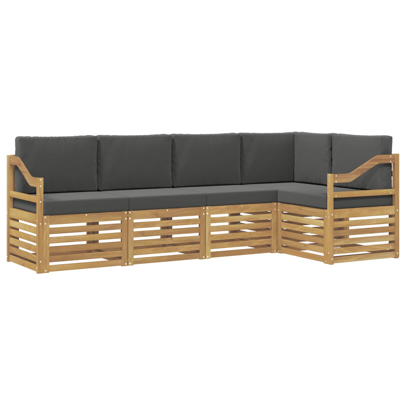 Set vanjskih sofa 5 pcs Bijela i antracit 245 x 126,5 x 73 cm