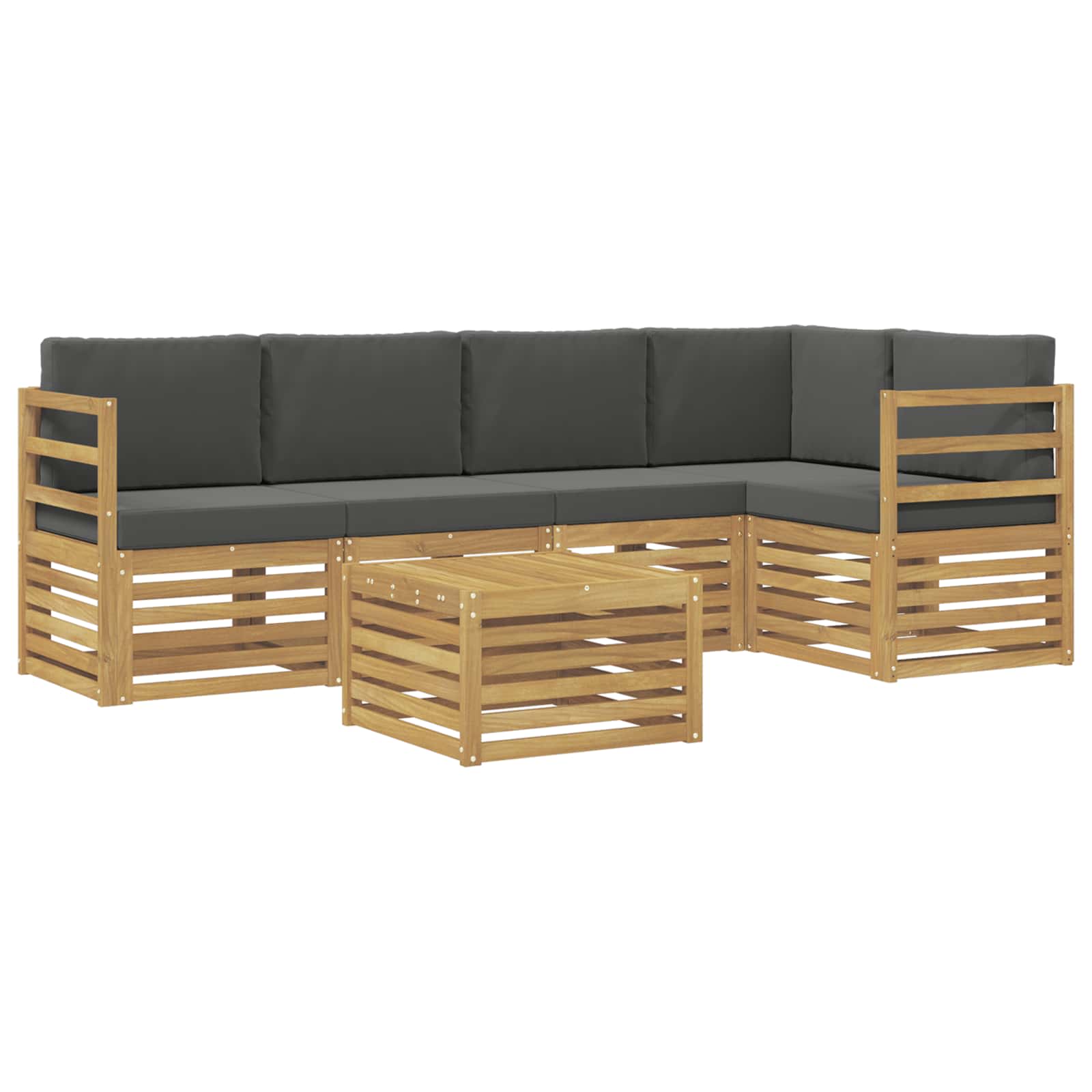 Set vanjskih sofa 6 pcs Bijela i antracit 59 x 59 x 37 cm