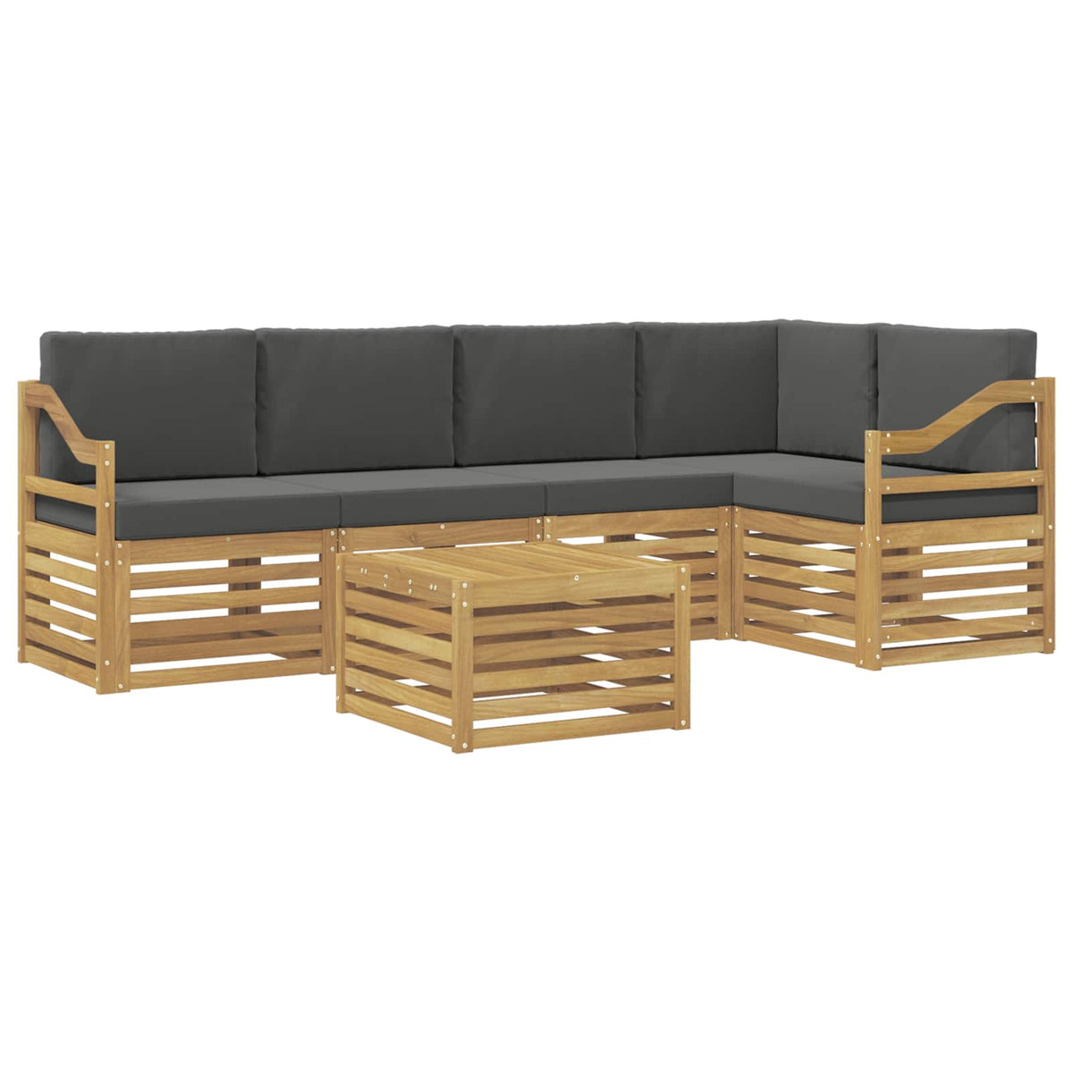 Set vanjskih sofa 6 kom. Bijela i antracit Poliester