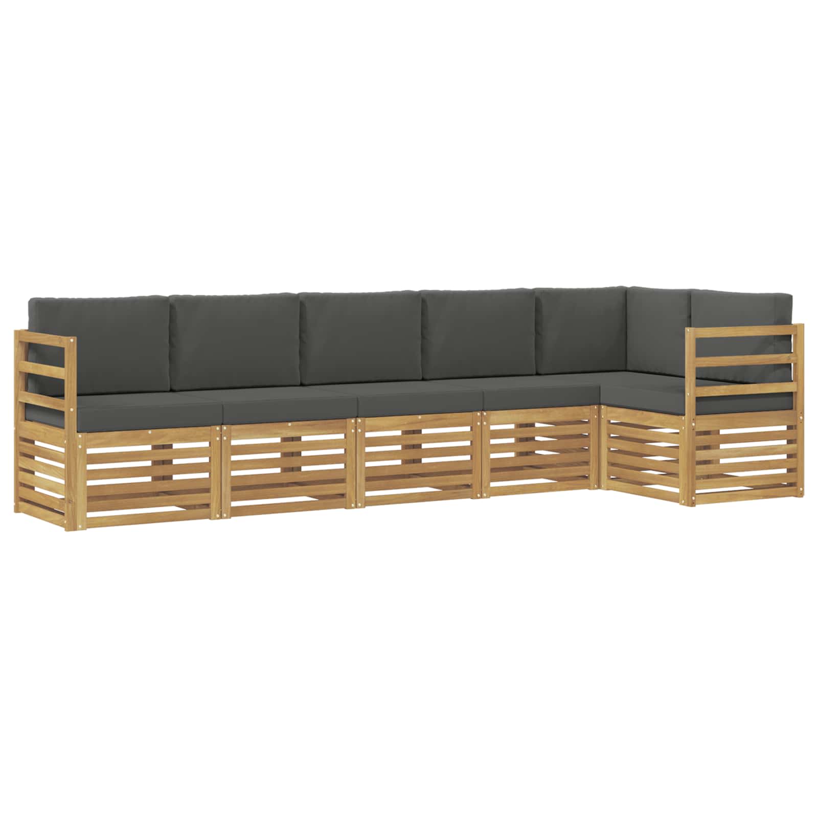 Set vanjskih sofa 6 pcs Bijela i antracit 306 x 128,5 x 73 cm