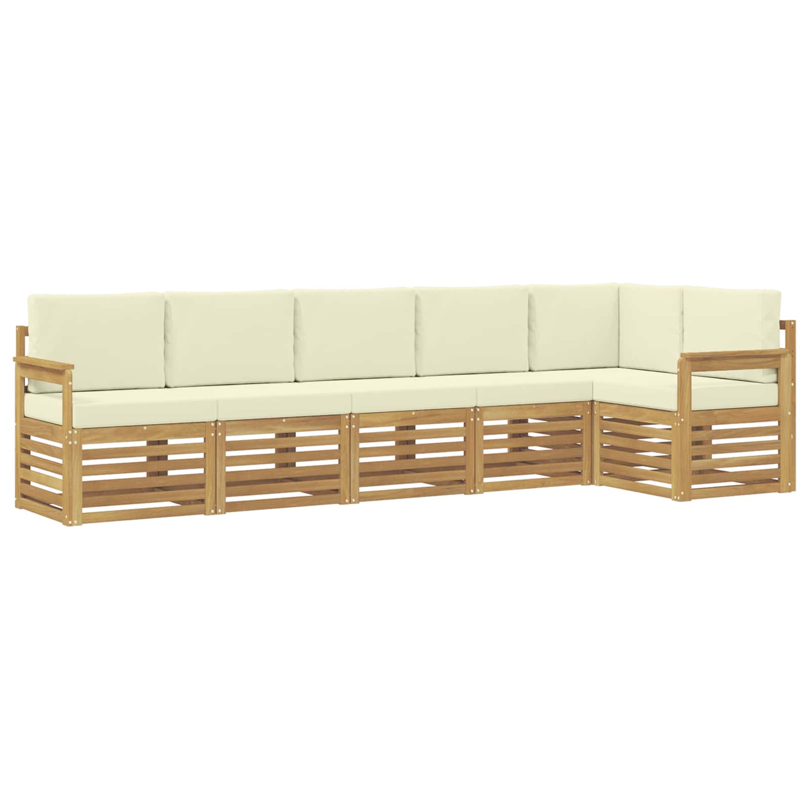 Set vanjskih sofa 6 pcs Bijela i krem 306 x 128,5 x 73 cm
