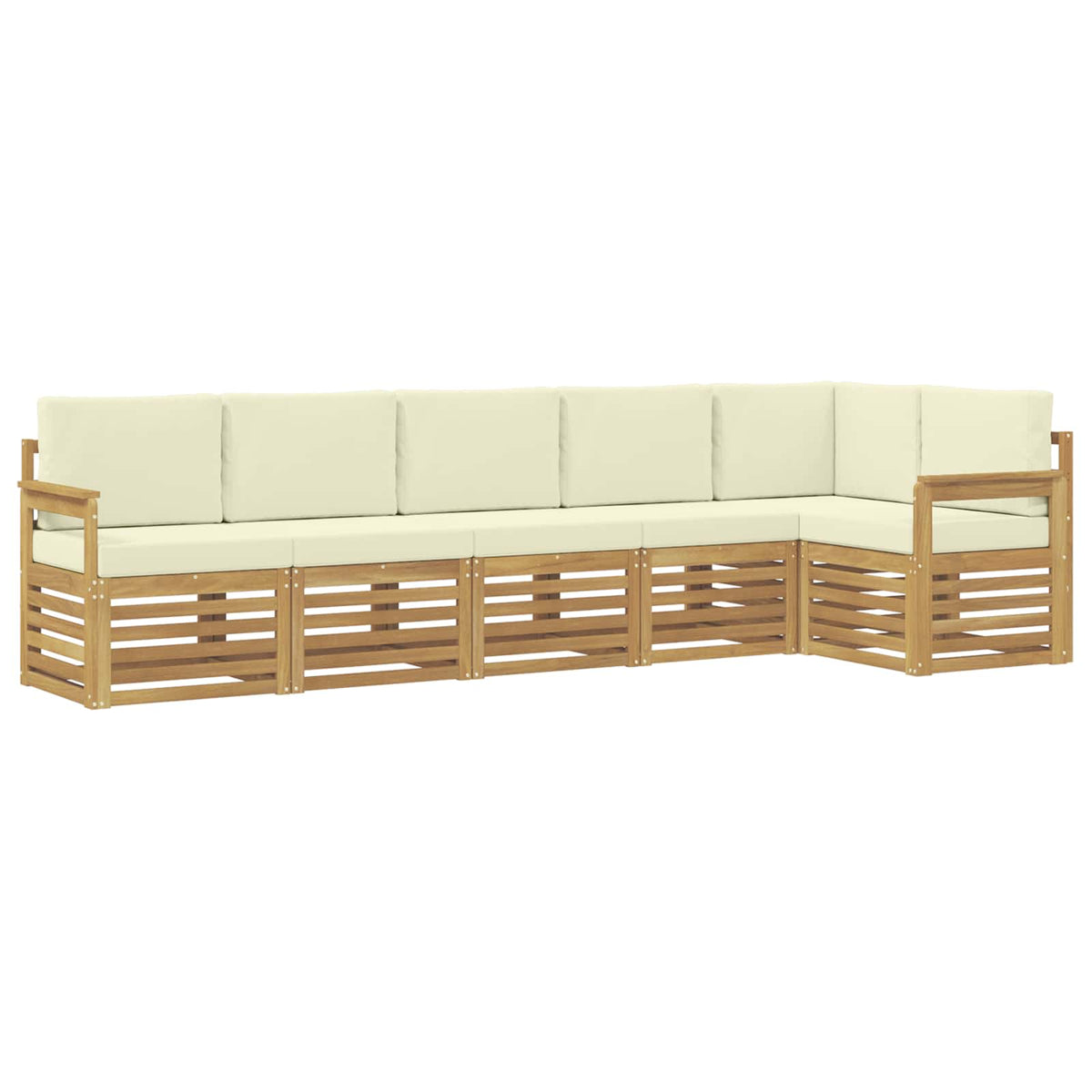 Set vanjskih sofa 6 pcs Bijela i krem 306 x 128,5 x 73 cm