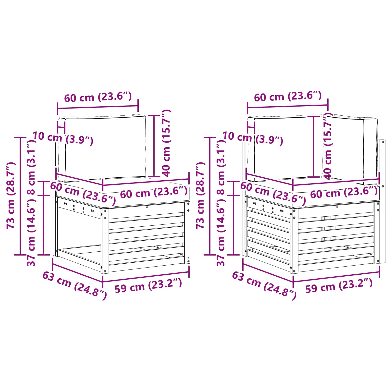Set vanjskih sofa 6 pcs Bijela i krem 306 x 128,5 x 73 cm