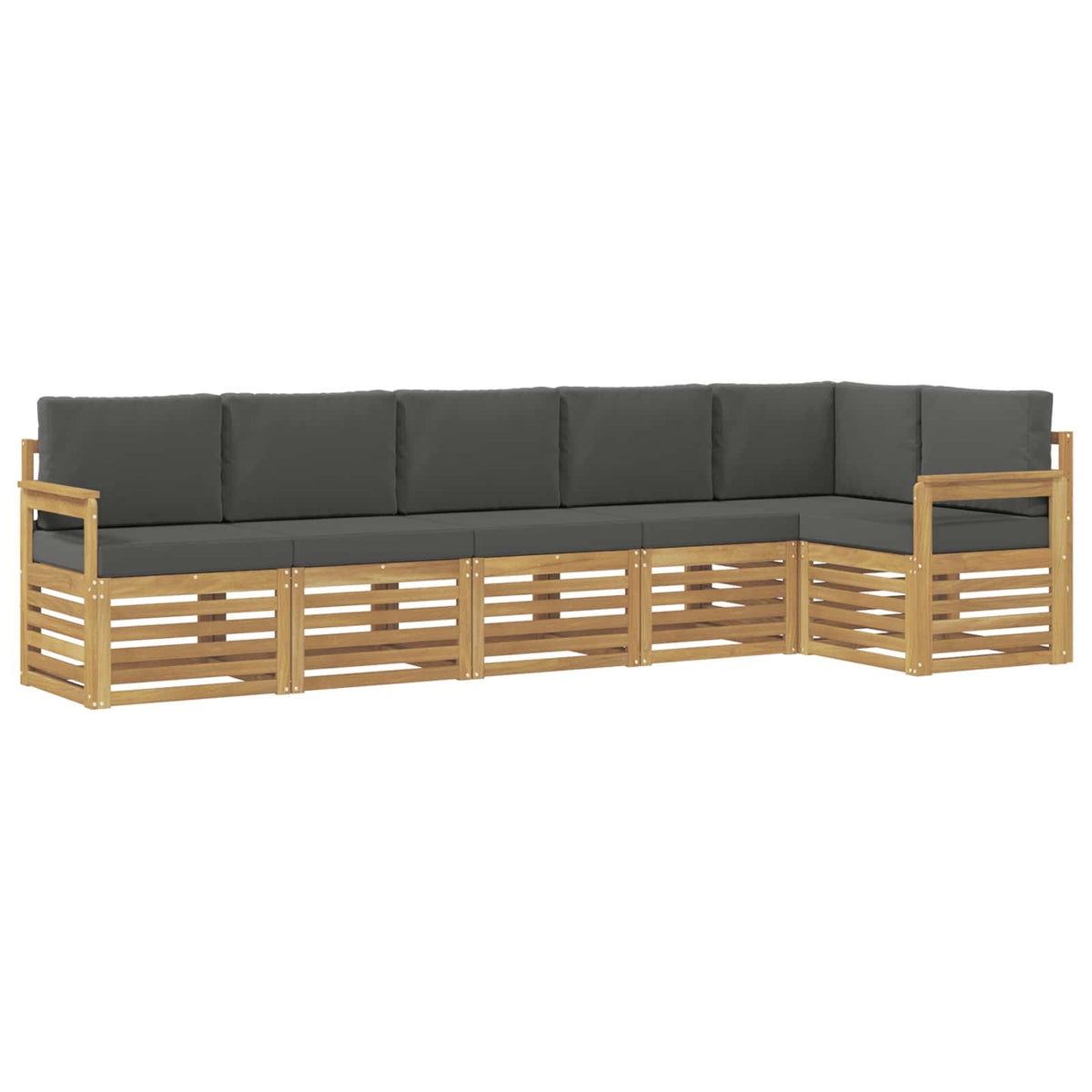 Set vanjskih sofa 6 pcs Bijela i antracit 306 x 128,5 x 73 cm