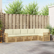 Set vanjskih sofa 6 pcs Bijela i krem 306 x 128,5 x 73 cm
