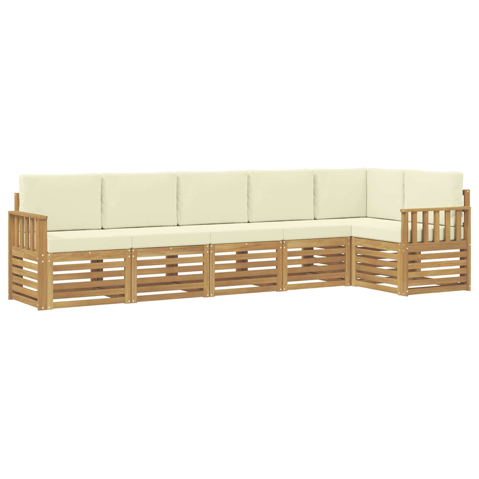 Set vanjskih sofa 6 pcs Bijela i krem 306 x 128,5 x 73 cm
