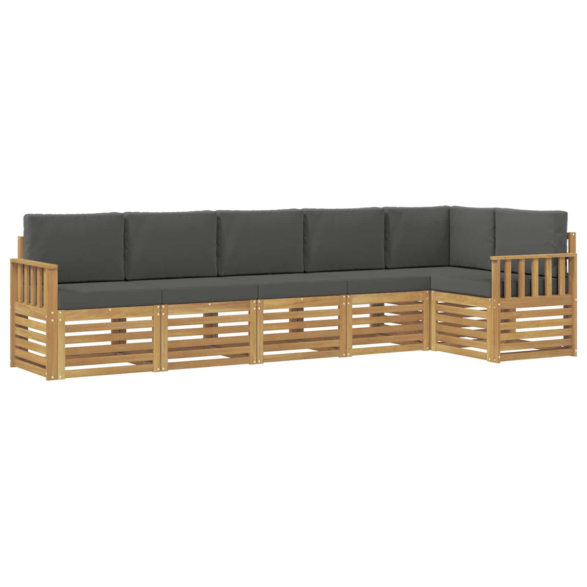 Set vanjskih sofa 6 pcs Bijela i antracit 306 x 128,5 x 73 cm