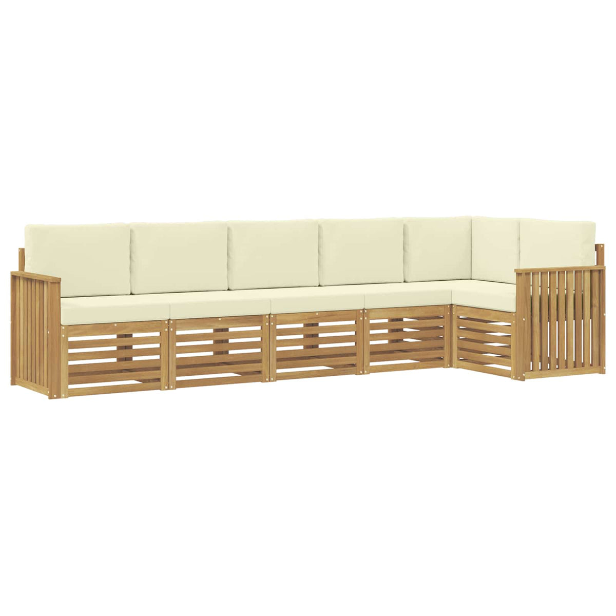 Set vanjskih sofa 6 pcs Bijela i krem 306 x 128,5 x 73 cm