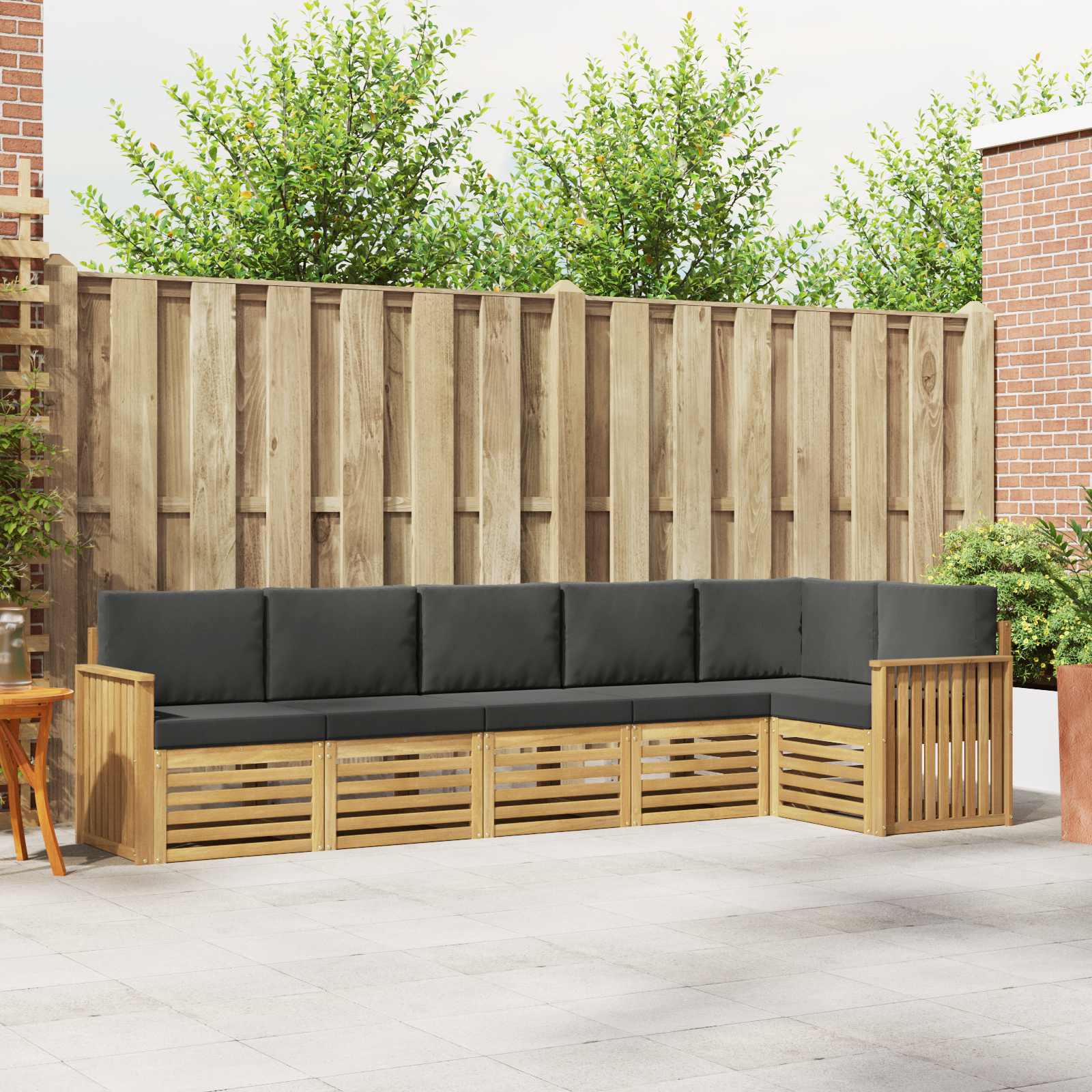 Set vanjskih sofa 6 pcs Bijela i antracit 306 x 128,5 x 73 cm