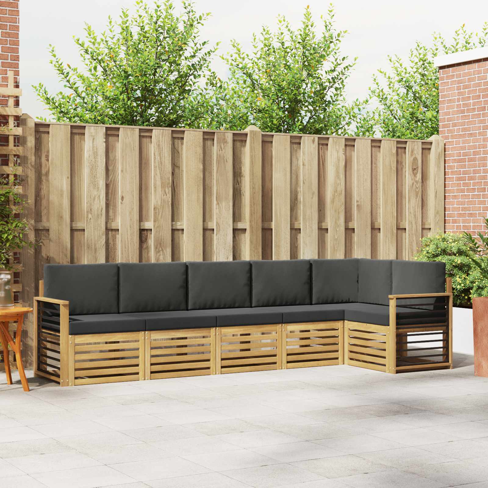 Set vanjskih sofa 6 pcs Bijela i antracit 306 x 128,5 x 73 cm