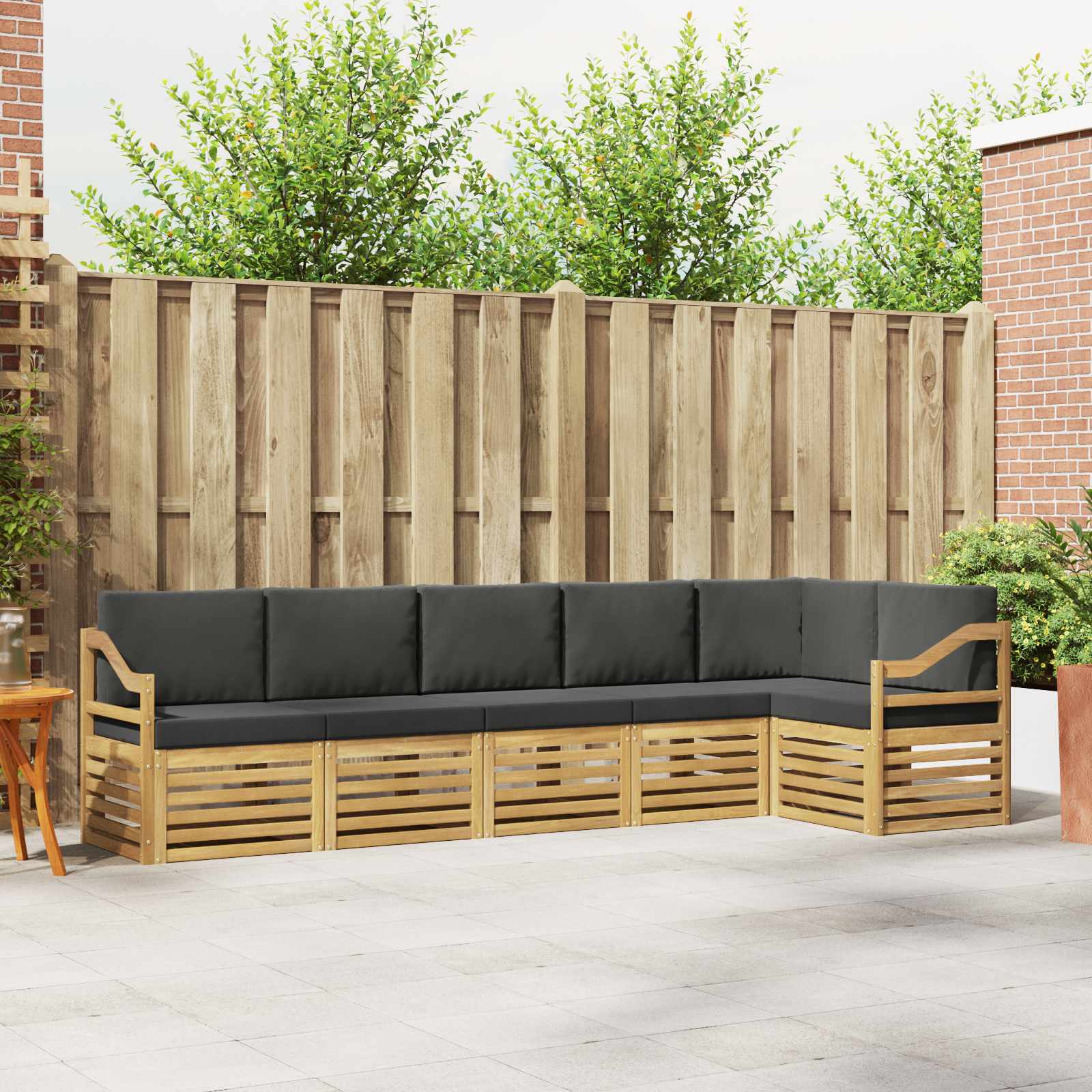 Set vanjskih sofa 6 pcs Bijela i antracit 304 x 126,5 x 73 cm