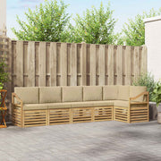 Set vanjskih sofa 6 pcs Bijela i bež 304 x 126,5 x 73 cm