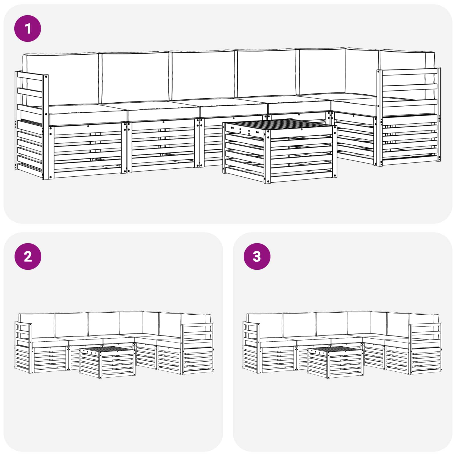 Set vanjskih sofa 7 pcs Bijela i krem Poliester