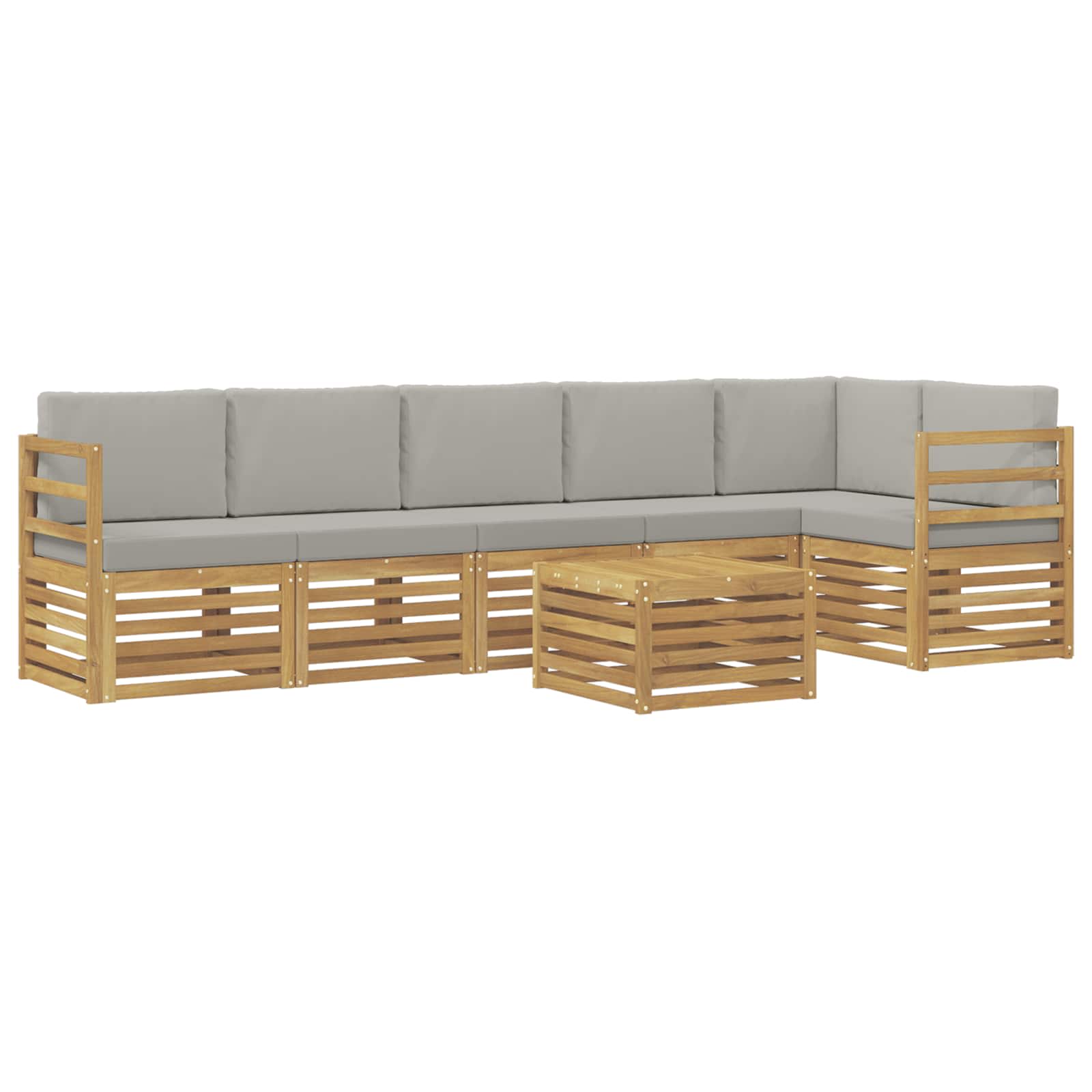 Set vanjskih sofa 7 pcs Bijela i svjetlosiva 59 x 59 x 37 cm
