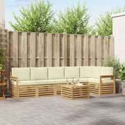 Set vanjskih sofa 7 pcs Bijela i krem 59 x 59 x 37 cm Poliester