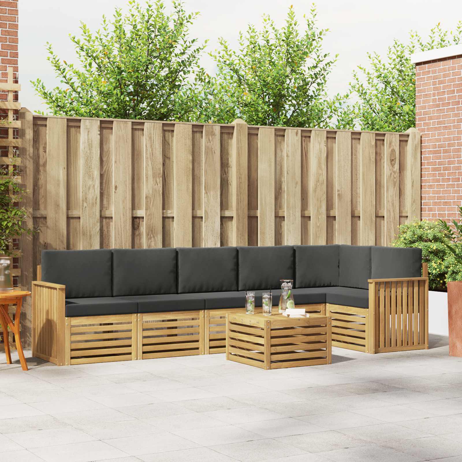 Set vanjskih sofa 7 pcs Bijela i antracit 59 x 59 x 37 cm