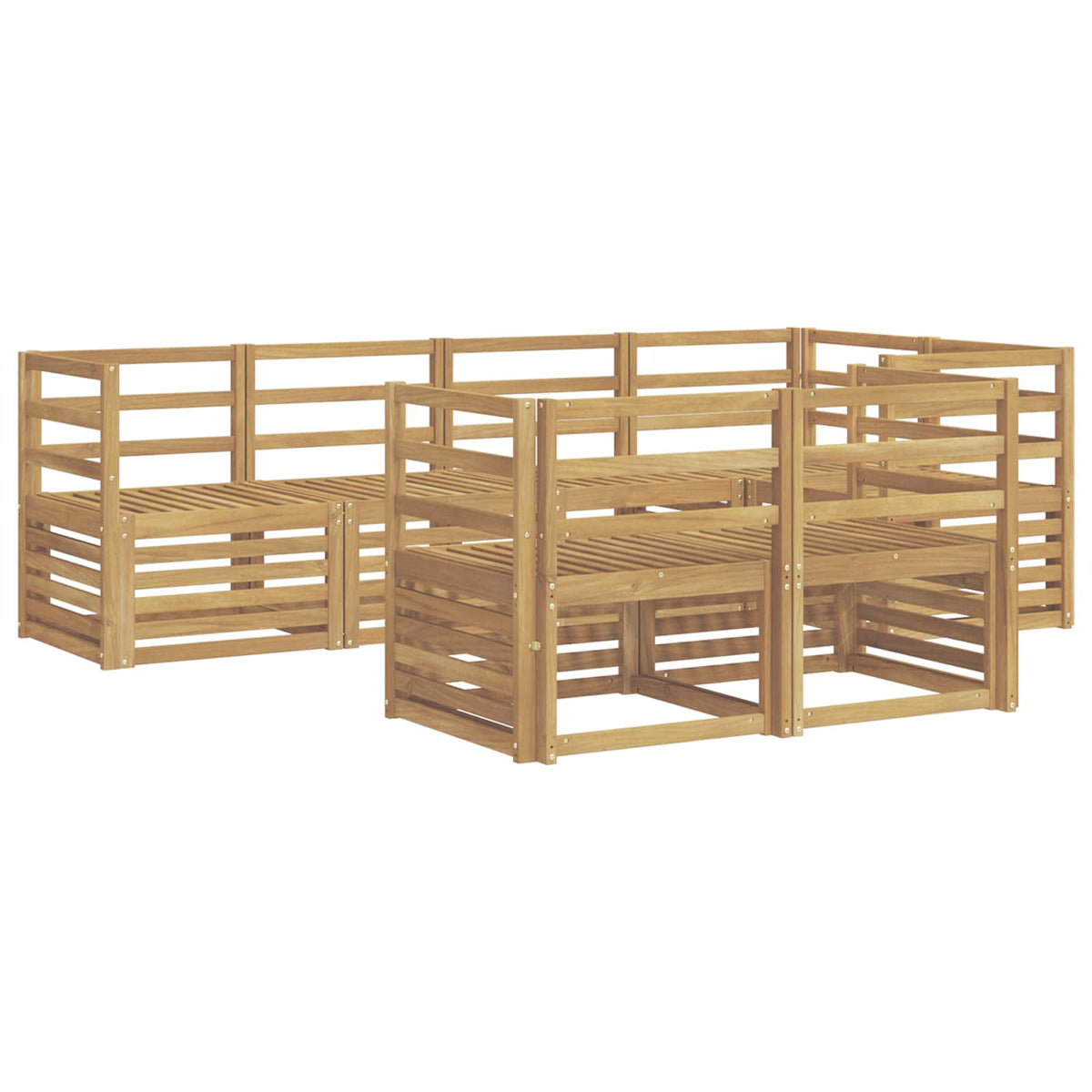 Set vanjskih sofa 7 pcs Bijela 245 x 126,5 x 73 cm