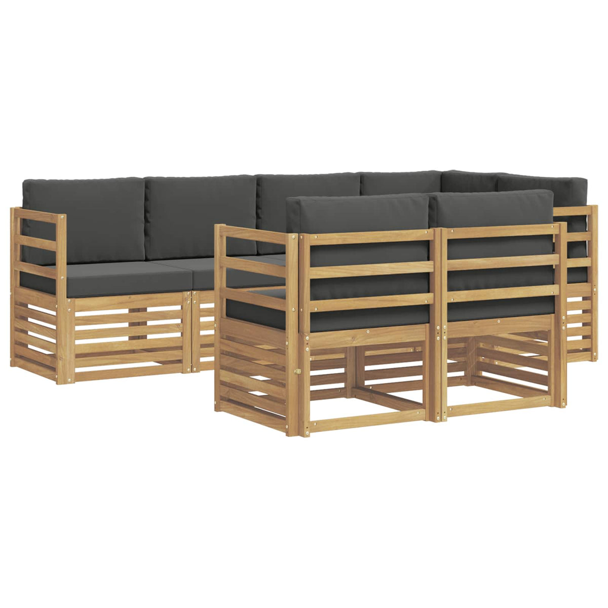 Set vanjskih sofa 7 pcs Bijela i antracit 245 x 126,5 x 73 cm