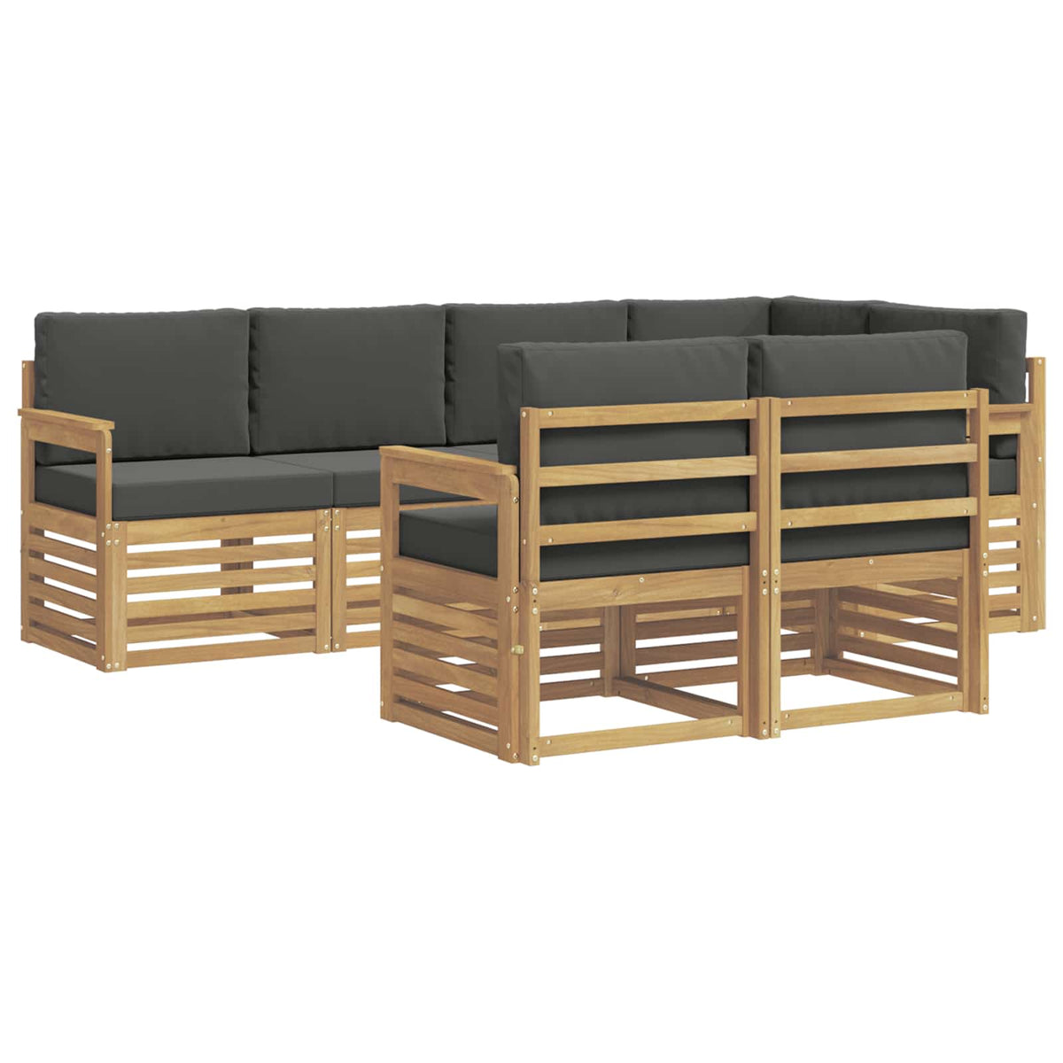 Set vanjskih sofa 7 pcs Bijela i antracit 247 x 128,5 x 73 cm