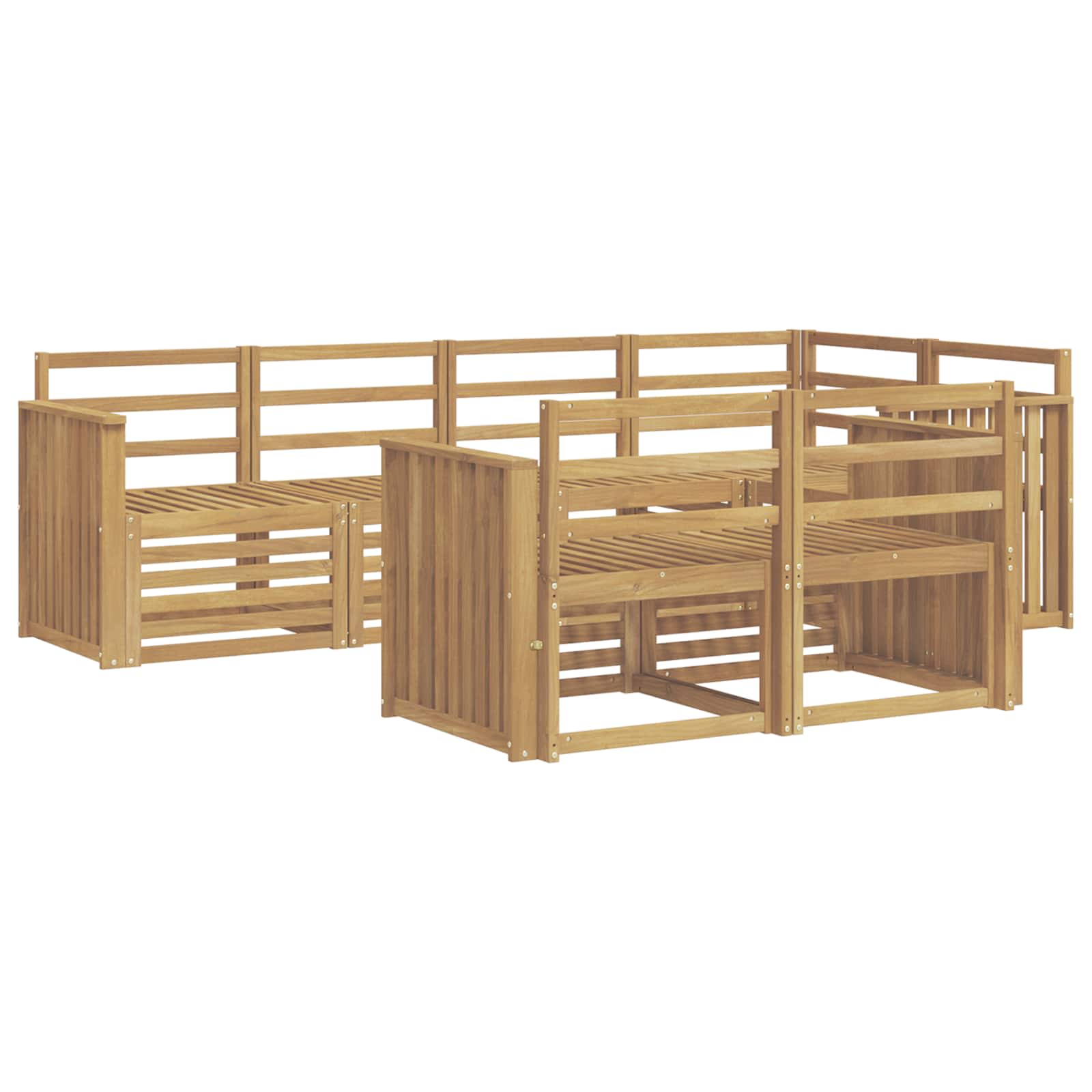 Set vanjskih sofa 7 pcs Bijela 247 x 128,5 x 73 cm