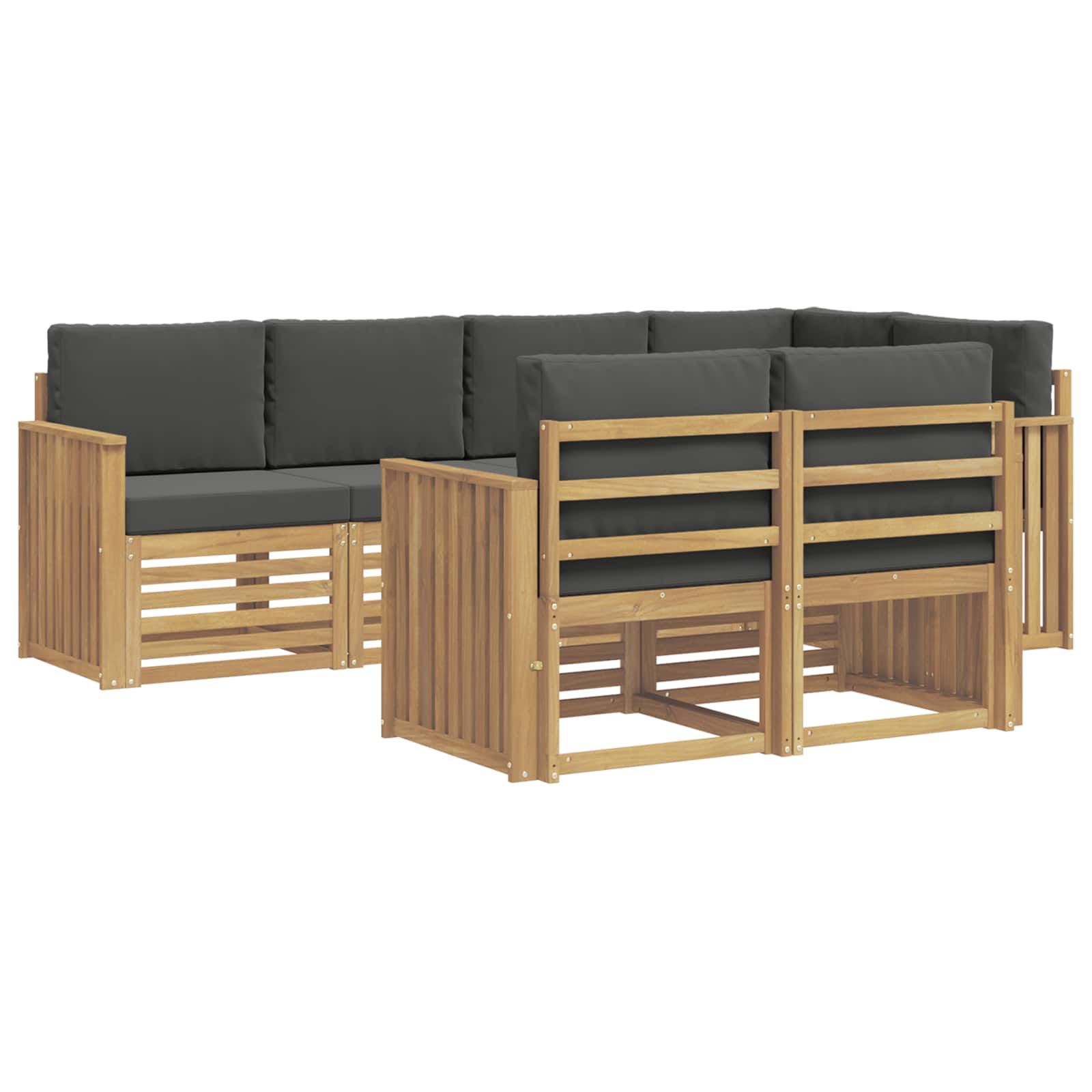 Set vanjskih sofa 7 pcs Bijela i antracit 247 x 128,5 x 73 cm