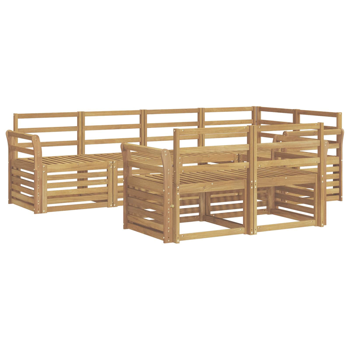 Set vanjskih sofa 7 pcs Bijela 249 x 130,5 x 73 cm