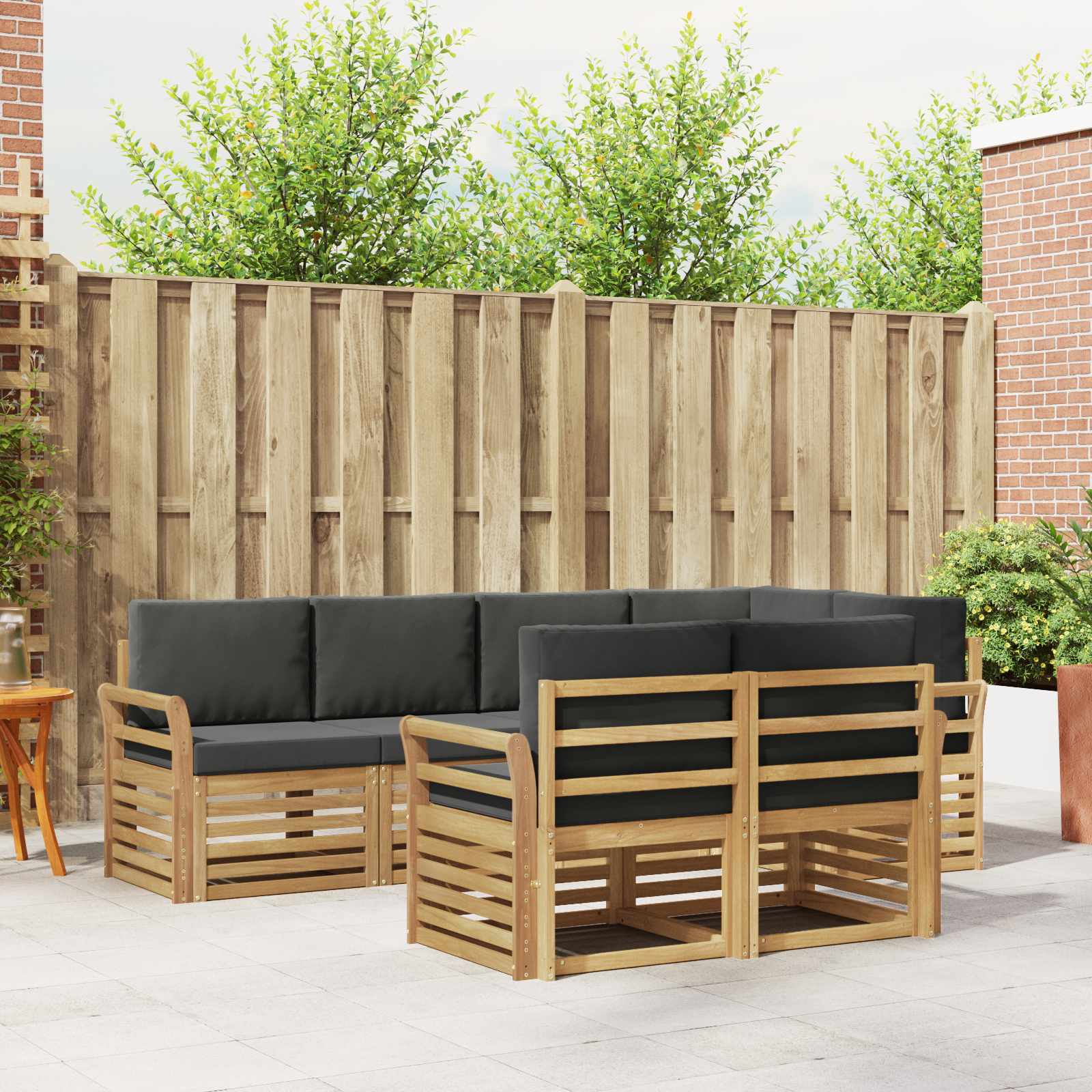 Set vanjskih sofa 7 pcs Bijela i antracit 249 x 130,5 x 73 cm