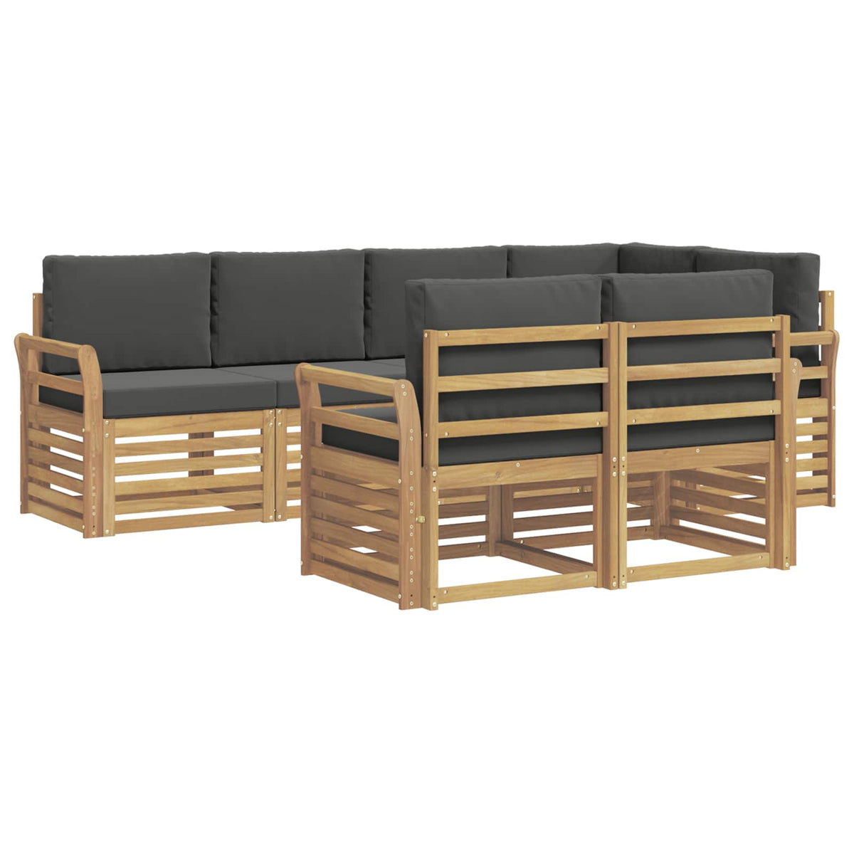 Set vanjskih sofa 7 pcs Bijela i antracit 249 x 130,5 x 73 cm