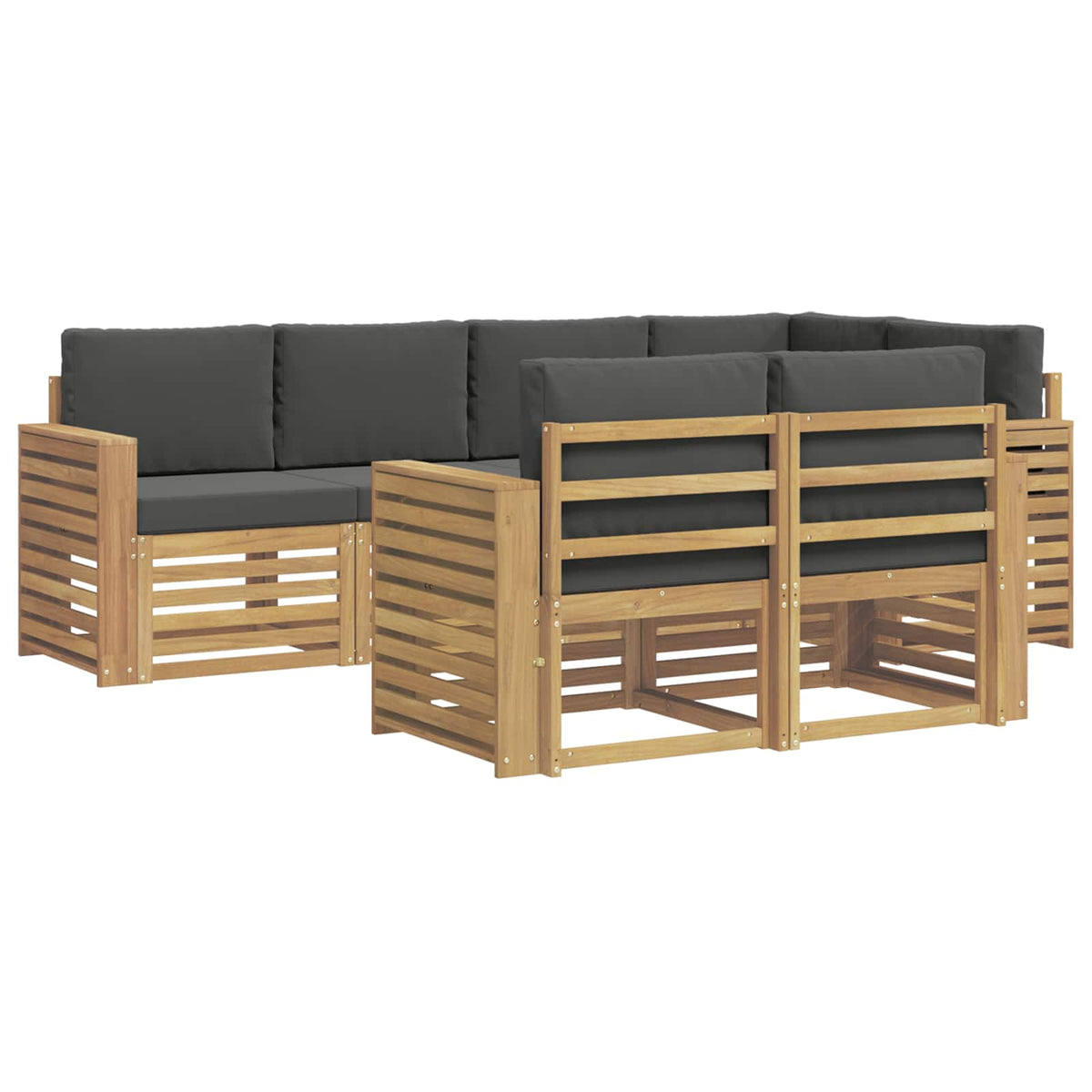 Set vanjskih sofa 7 pcs Bijela i antracit 251 x 132,5 x 73 cm