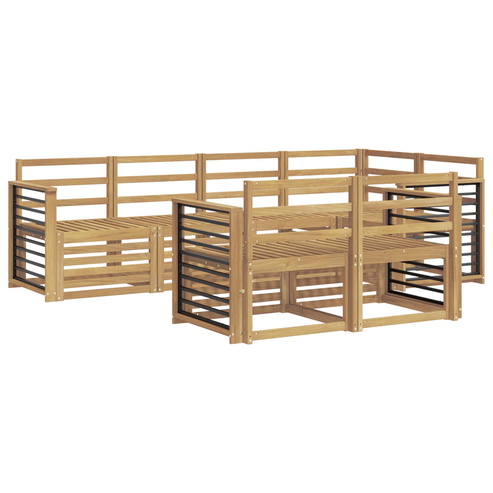 Set vanjskih sofa 7 pcs Bijela 247 x 128,5 x 73 cm